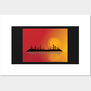 Summer  Sunset Landscape Niibin Indigenous WAWEZHI CANADA Posters and Art